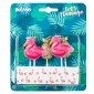 set 5 candles flamingo / pineapple on sticks